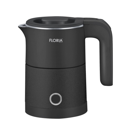 Fierbator electric Floria ZLN1733, Capacitate 500ml, Putere 1000W, Pereti dublii, Inox, Negru