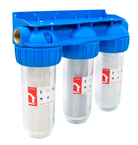 Filtru apa triplu cu carbune, bumbac si sita, 3x3/4&quot;x10 - Img 3