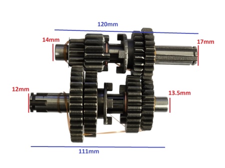 Grup pinioane cutie viteze ATV 110cc, 13.5mm - Img 3
