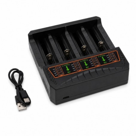 Incarcator Universal pentru Acumulatori Li-ion 4 Sloturi 18650 USB Type-C - Img 3