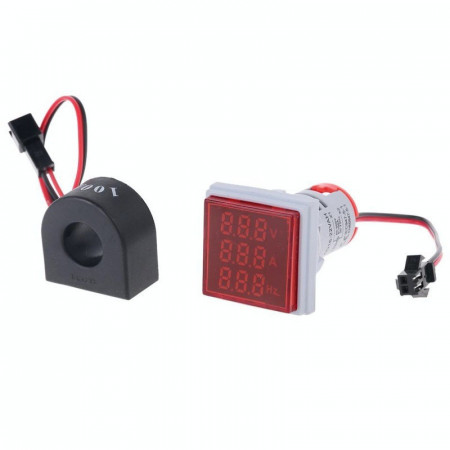 Indicator Digital 3 in 1 AC ,voltmetru, ampermetru, frecventa - verde, portocaliu sau rosu - Img 2