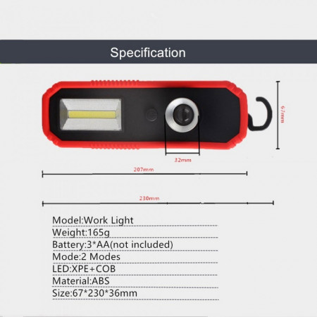Lampa De Lucru Cu Acumulatori,Led COB Si Magnet ,HC-919 - Img 5