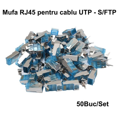 Mufa RJ45 S/FTP CAT 7 Albastru cu Ecranare Metalica - 50 Buc/Set - Img 2