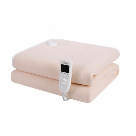 Patura ZLN-4113 crem cu incalzire electrica Soft Polar Fleece, 150X80 cm, 60 W, Temporizator 1-10 ore, ZILAN , Crem