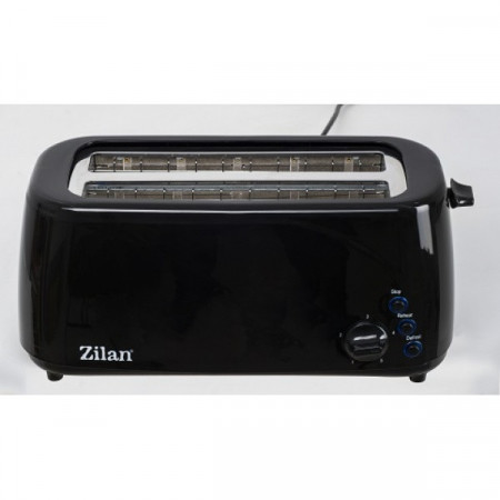 Prajitor paine dublu Zilan, Negru, 1400W, 5 grade rumenire si functii multiple