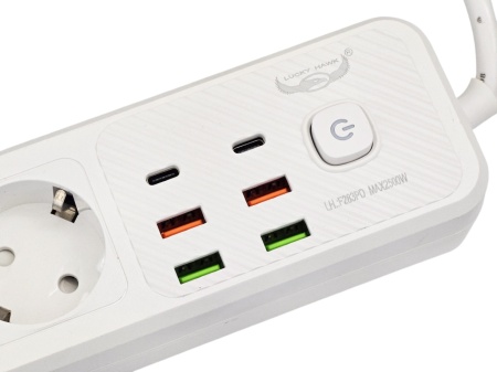 Prelungitor electric cu 3 prize + 4 USB + 2 Type-C, 3 metri - Img 3