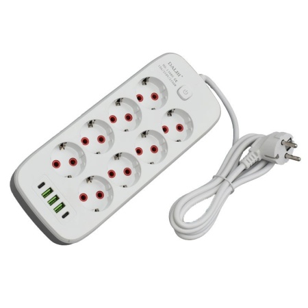 Prelungitor Multifunctional 8 prize - 2m cu 3 x USB 2,1A - 2 x PD si Intrerupator - Img 3