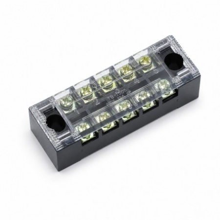 Regleta Electrica cu Contacte din Alama Nichelata, 5 Poli, 15A 600V, cu Capac, TB-1505 - Img 3