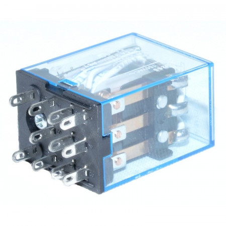 Releu 220V AC , electromagnetic 11 pini cu soclu - Img 3