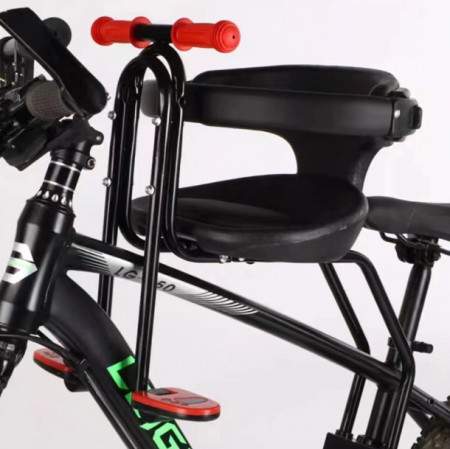 Scaun copil bicicleta cu ghidon si suport picioare, greutate maxima 20 kg, 1- 4 ani, negru - Img 2