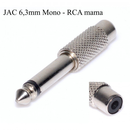 Adaptor Jac 6,3mm Mo la RCA mama , metalic