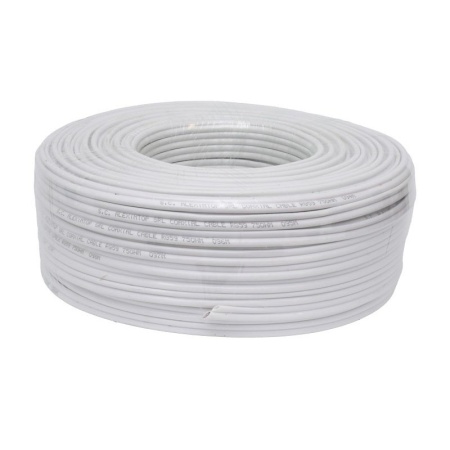 Cablu Coaxial Cupru RG6 cu Alimentare 2x0,75mm / Alb - 100m/Rol - Img 2