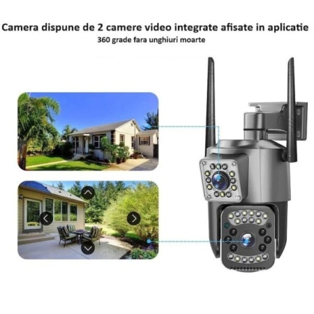 Camera de Supraveghere IP Dubla Inteligenta 380, 4G, cablu lan 4K, 8 MP. 1080P, Zoom Optic 10X - Img 4