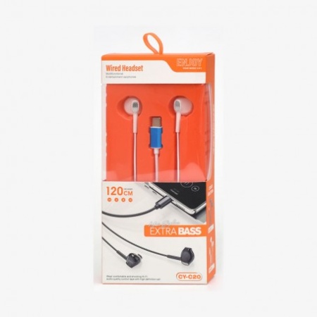 Casti USB-C cu Microfon, Fara Dopuri, Albe sau Negre CY-C20 - Img 4