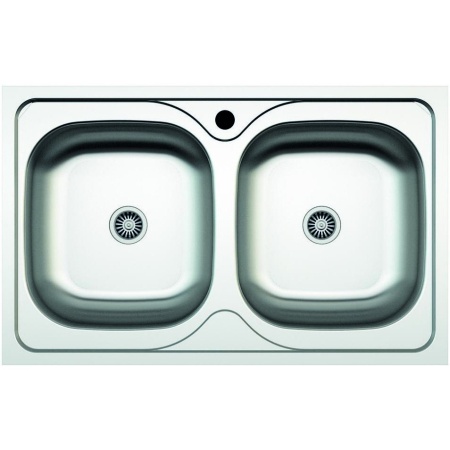 Chiuveta ZLN-2975 cu doua cuve pentru blat Z-INOX , Inox satinat, 50x80 cm