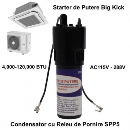 Condensator cu Releu de Pornire, Starter de Aer Conditionat AC-SPP5 / 4000-120000BTU - Img 4