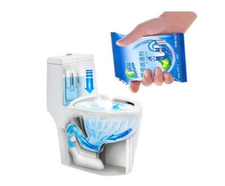 Granule de curățare tevi , scurgere si a canalizării, 50 g, deodorant de decontaminare a apelor uzate, toaletă, cadă, pulbere - Img 2
