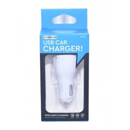 Incarcator Auto 2 x Usb 3.0 / D-15, Alb - Img 2