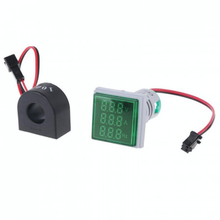 Indicator Digital 3 in 1 AC ,voltmetru, ampermetru, frecventa - verde, portocaliu sau rosu - Img 3