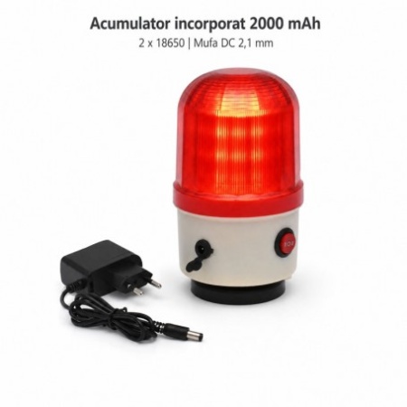 Lampa Avertizare Luminoasa si Sonora 105 dB, cu Acumulator si Magnet, ND-10J-B - Img 4