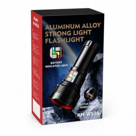 Lanterna Profesionala LED Ultra Puternica cu LED Central Laser, 19 LED-uri, Acumulator 44650, Incarcare Type-C KH-W536 - Img 3