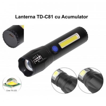 Lanterna TD-C81- 3W cu acumulator - Img 4