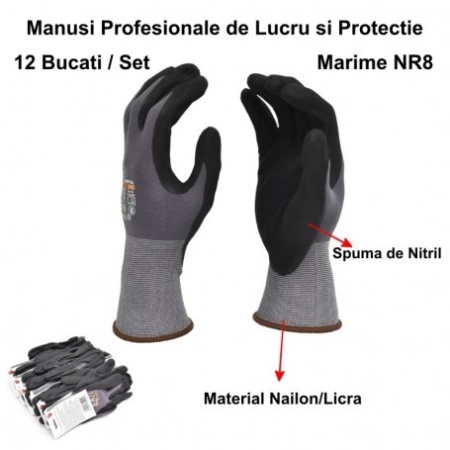 Manusi de lucru profesionale cu nitril, set 12 bucati - Img 7