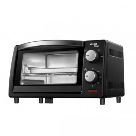 Mini cuptor Zilan-Roza, 9L, 800W, Geam dublu, Temporizator 60 min