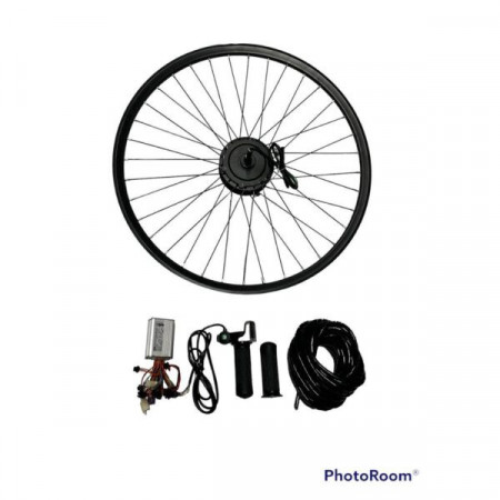Roată spate 28″ pentru bicicletă ,48V-350W ,kit roata ,motor, manson cu buton pornire si protectie petru cablu - Img 2