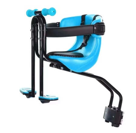 Scaun copil bicicleta cu ghidon si suport picioare, greutate maxima 20 kg, 1- 4 ani, albastru