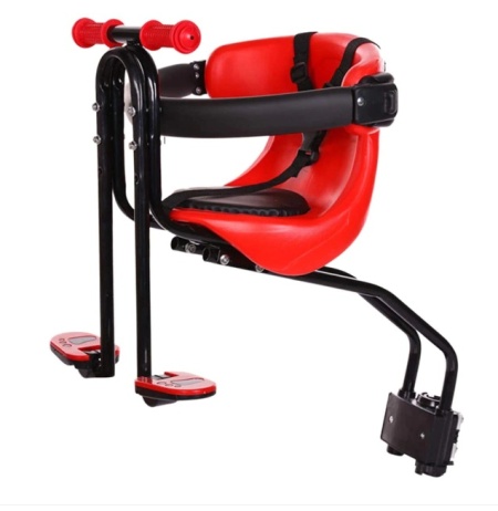 Scaun copil bicicleta cu ghidon si suport picioare, greutate maxima 20 kg, 1- 4 ani, ROSU
