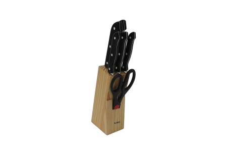 Set cutite 7 piese Floria ZLN1658, suport din lemn inclus, construite din otel inoxidabil