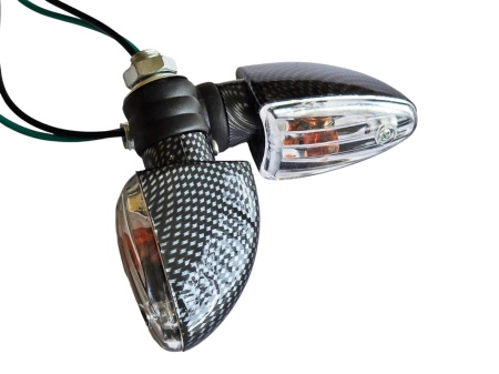 Set semnalizari moto scuter cu bec model carbon 7.5cm - Img 3