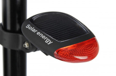 Stop avertizor LED pentru bicicleta/trotineta , cu 2 LED-uri si incarcare solara, NegruRosu - Img 3