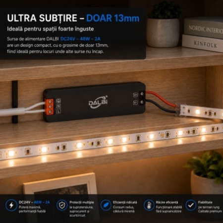 Sursa Alimentare LED 24V 48W 2A Ultra Slim 13mm - Img 4