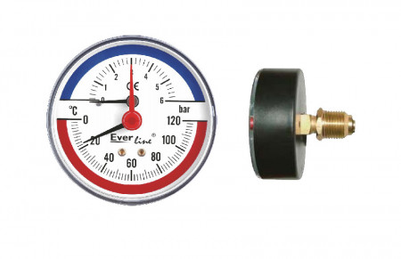 Thermomanometru orizontal 6 Bar