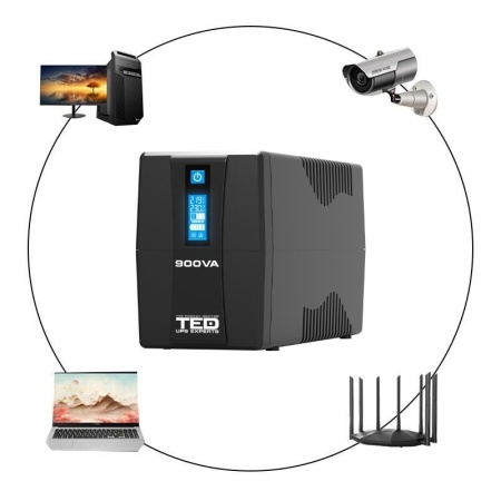 UPS 900VA / 500W LCD Line Interactive AVR 2 Schuko USB TED - Img 2