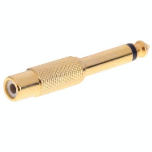 Adaptor jack 6.3mm tata - RCA mama, auriu, mono