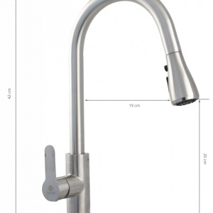 Baterie bucatarie INOX cu dus extractibil - Img 2