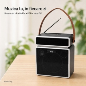 Boxă Portabilă Bluetooth 15W cu Panou Solar, Radio FM SZ-L29 - Img 2