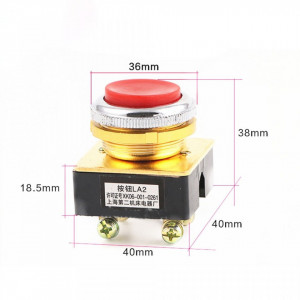 Buton Motor Push Fara Retinere Rosu LA2 - Img 3