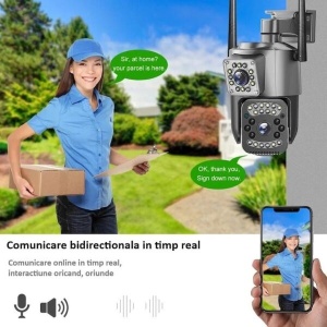 Camera de Supraveghere IP Dubla Inteligenta 380, 4G, cablu lan 4K, 8 MP. 1080P, Zoom Optic 10X - Img 5