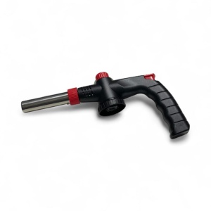 Cap de arzator negru, cu maner, sistem antiflare, aprindere piezo, plastic + metal