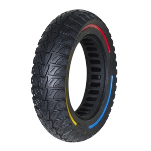 Cauciuc solid plin trotineta 10x2.50-6.1, cu dungi colorate, profil cramponat