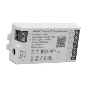 Controler WiFi si Bluetooth Tuya pentru Banda LED de 12–24V, RGB/RGBW/RGB+CCT, C31W - Img 2