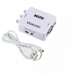Convertor mini VGA2AV / VGA-3RCA / HDV-555 - Img 2