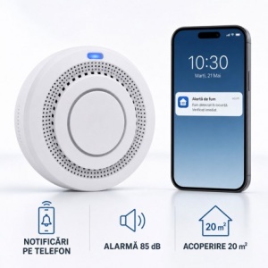 Detector de Fum WiFi Fotoelectric cu Notificări pe Telefon YG400A - Img 4