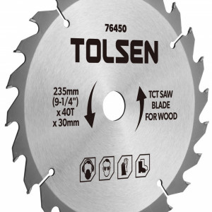 Disc circular cu vidia pentru lemn 355x30x80T, Tolsen - Img 2