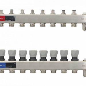 Distribuitor agent termic 1"-3/4'' inox, cu aerisitor si robinet de golire 8 cai