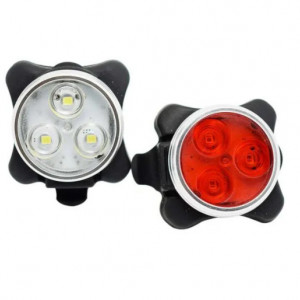 Far fata si Stop spate 3 LED, reincarcabile USB, 4 moduri luminare - Img 3